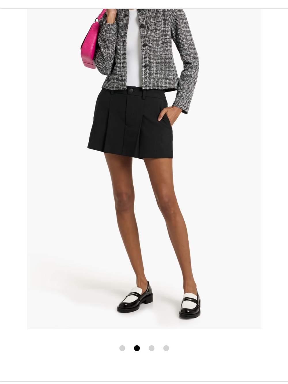 Rag & Bone Black Cotton Linen Blend Pleated Mini Skort Classic Schoolgirl Style
